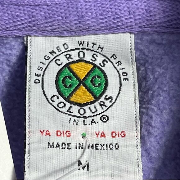 CROSS Colours cropped hoodie pullover sweater lilac Black Lives Are Loved size M - Picture 8 of 13